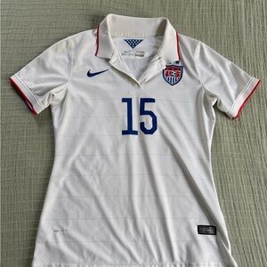 Nike Women's White Jersey with Blue and Red Details